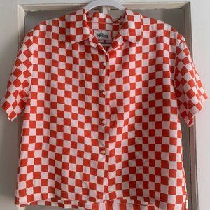 Holiday - Women's Checkerboard Linen Top